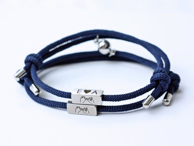 Custom Couple Bracelets, Boyfriend Bracelets, Girlfriend Bracelets, Matching Bracelets, Best Friends Gift, Mother and Daughter Gift