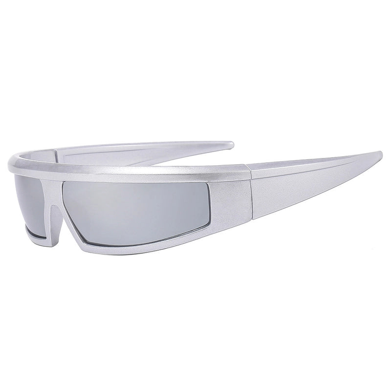 Basic Lady Minimalist Solid Color Ac Special-Shaped Mirror Full Frame Sports Sunglasses