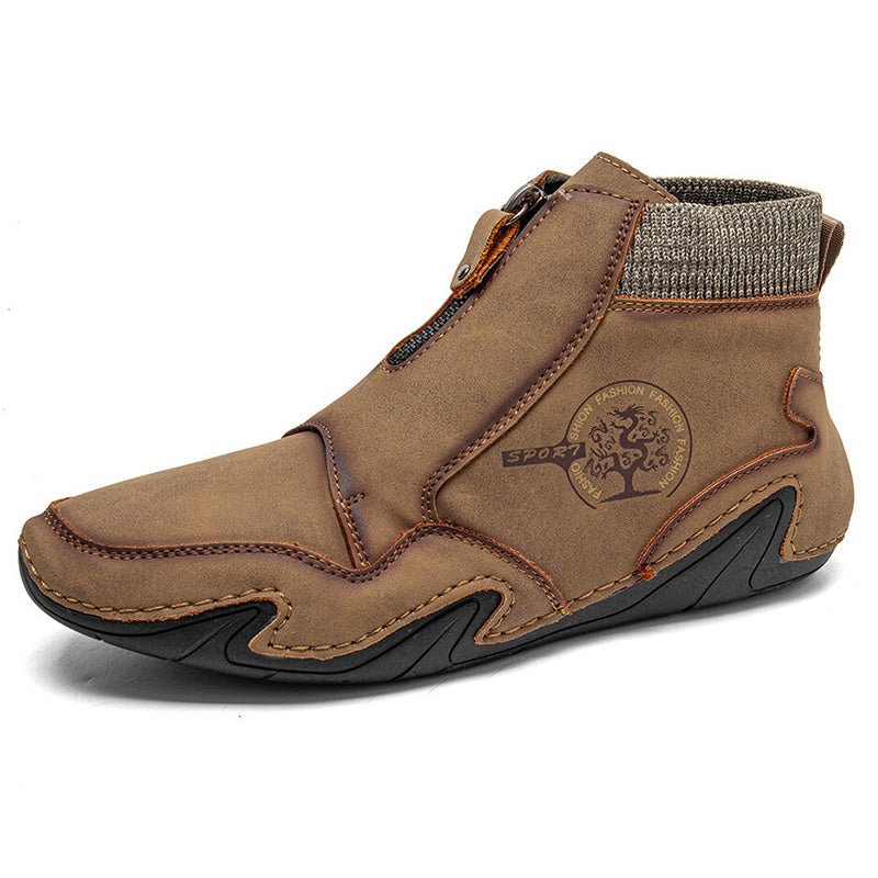 Men's Mid-top British Soft Sole Leather Shoes