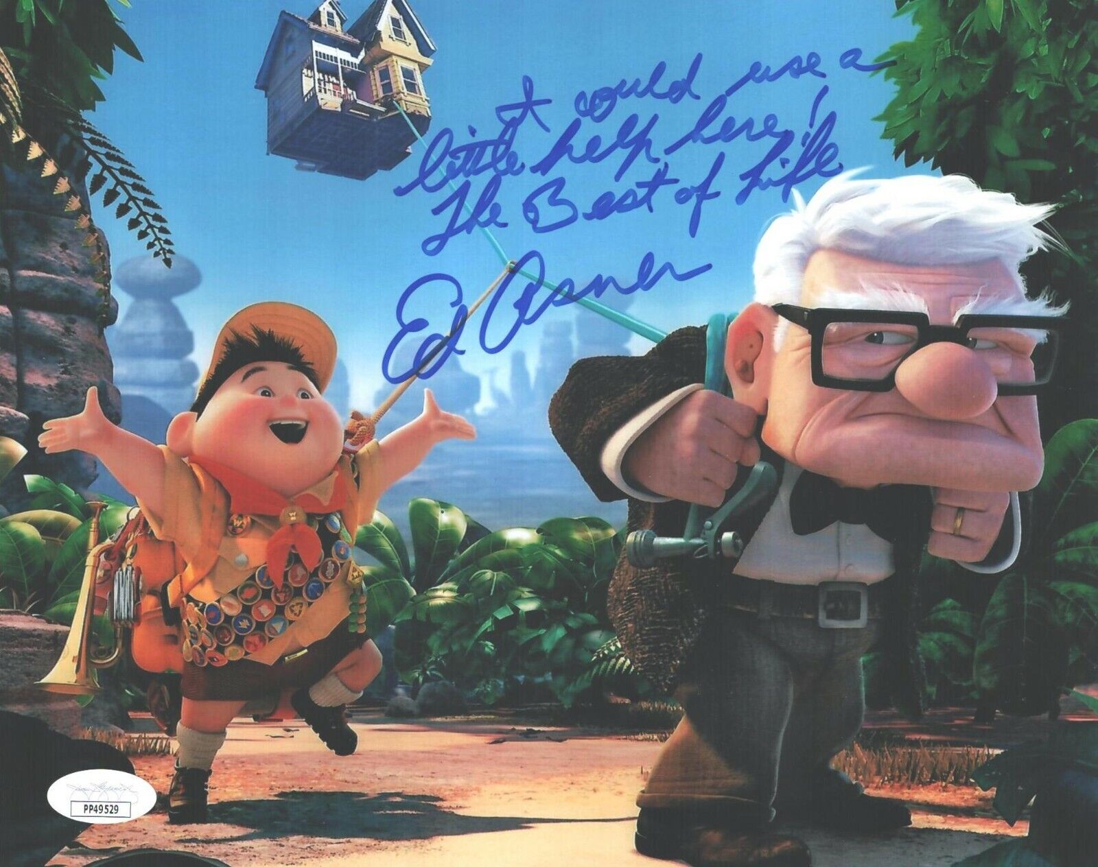 Ed Asner Hand Signed 8x10 Up Carl Fredricksen