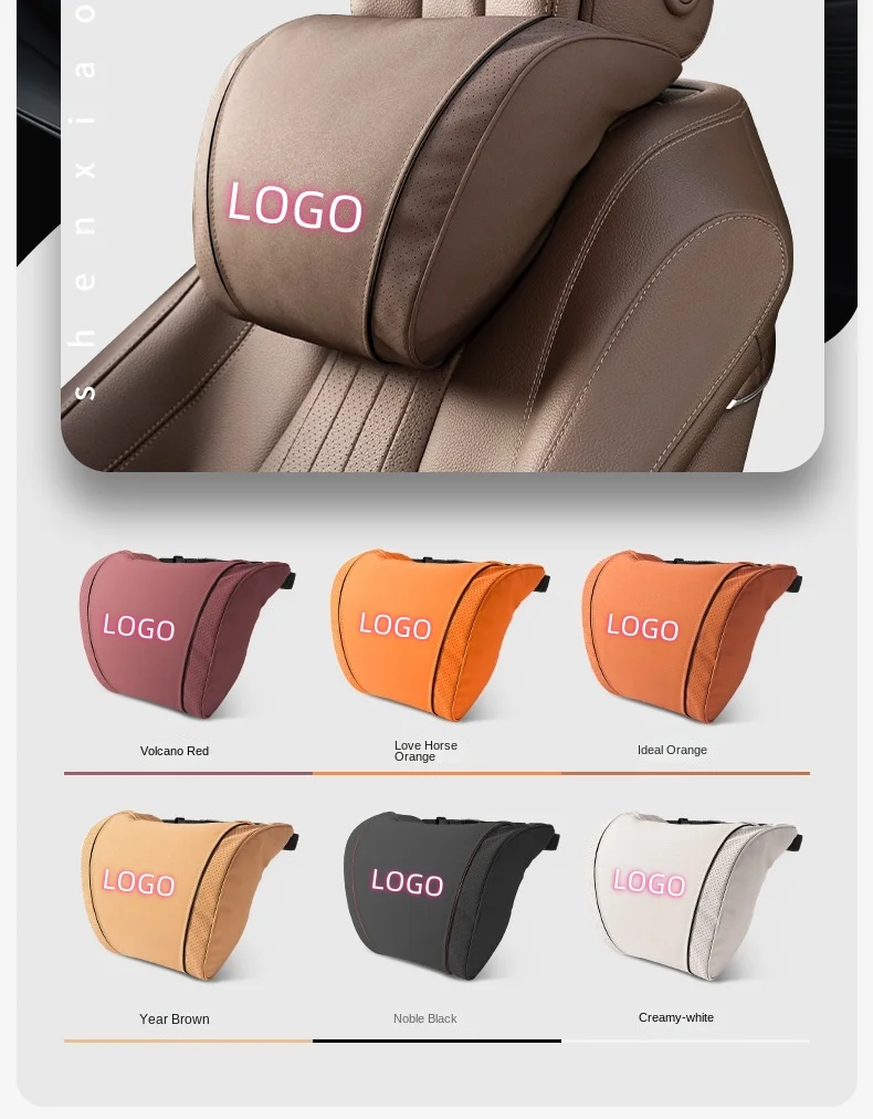 🔥Hot sale🔥High-end 6D aviation design car lumbar headrest set