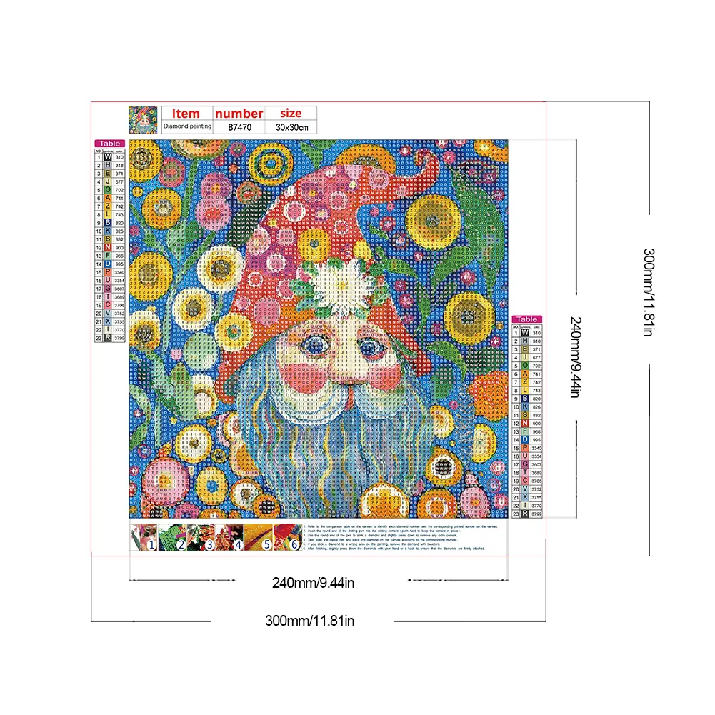 Diamond Painting - Full Round Drill - Garden Gnome(Canvas|30*30cm)