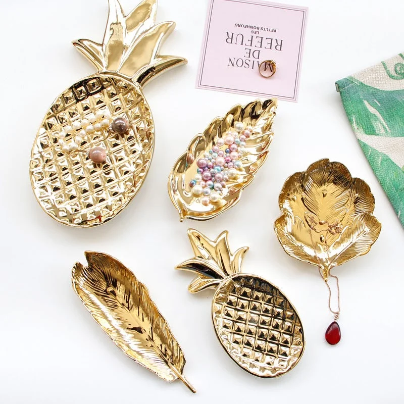 Golden Spring Leaf Trinket Dish