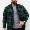 Autumn and Winter Thick Cotton-padded Plaid Long-sleeved Loose Hooded Men's Jacket