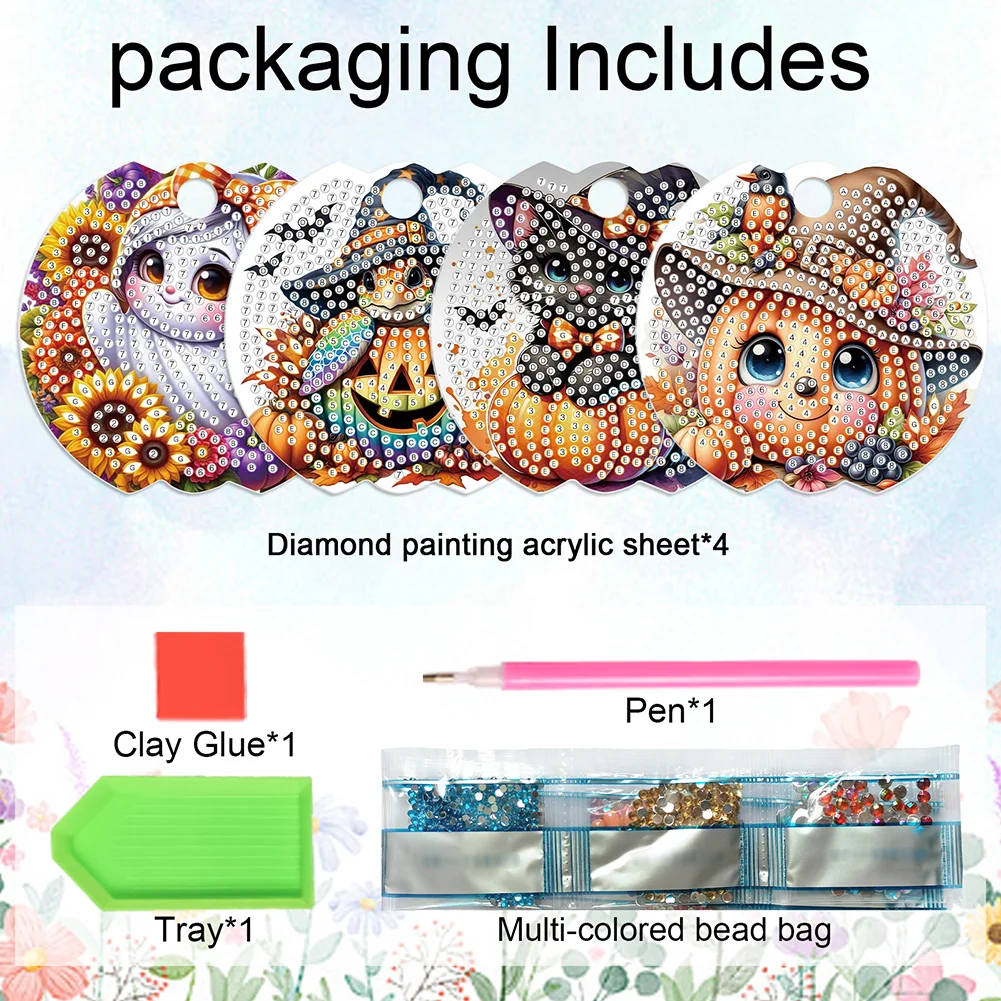 8pcs Christmas Halloween DIY Diamond Art Cup Lid Accessories Tumbler Lid Plate