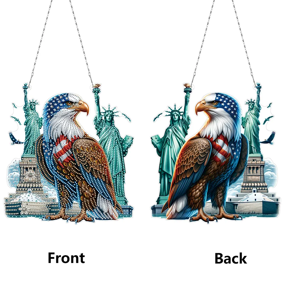 Independence Day Eagle Acrylic 2D Flat DIY Diamond Art Pendant Wall Decoration