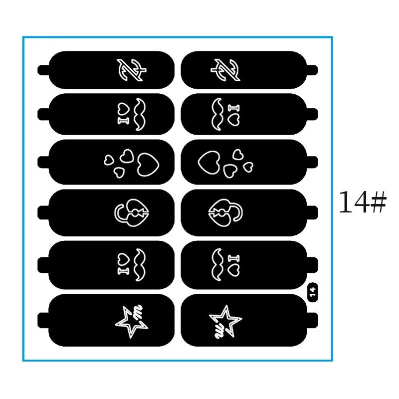 Hollow Leaves Series Nail Stickers Flowers Heart Star Self-adhesive Manicures Sticker For Nail Polish DIY Decorations Tips