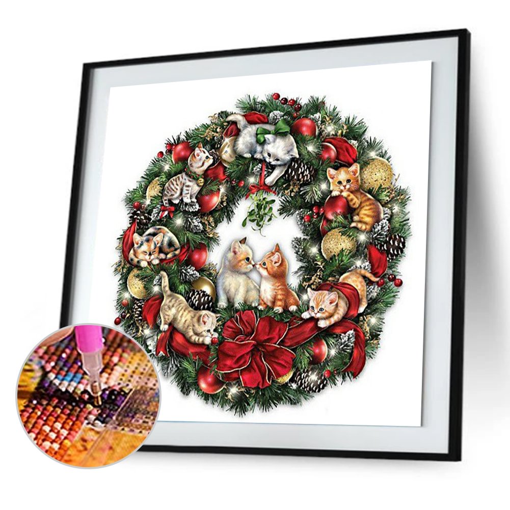 Full Round Diamond Painting Christmas Wreath (40*40cm)