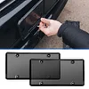 2Pcs Flat License Plate Protective Cover with Screws Caps (Transparent Black)