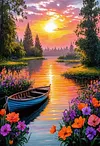 Luxury AB Velvet Diamond Painting Kit - Landscape