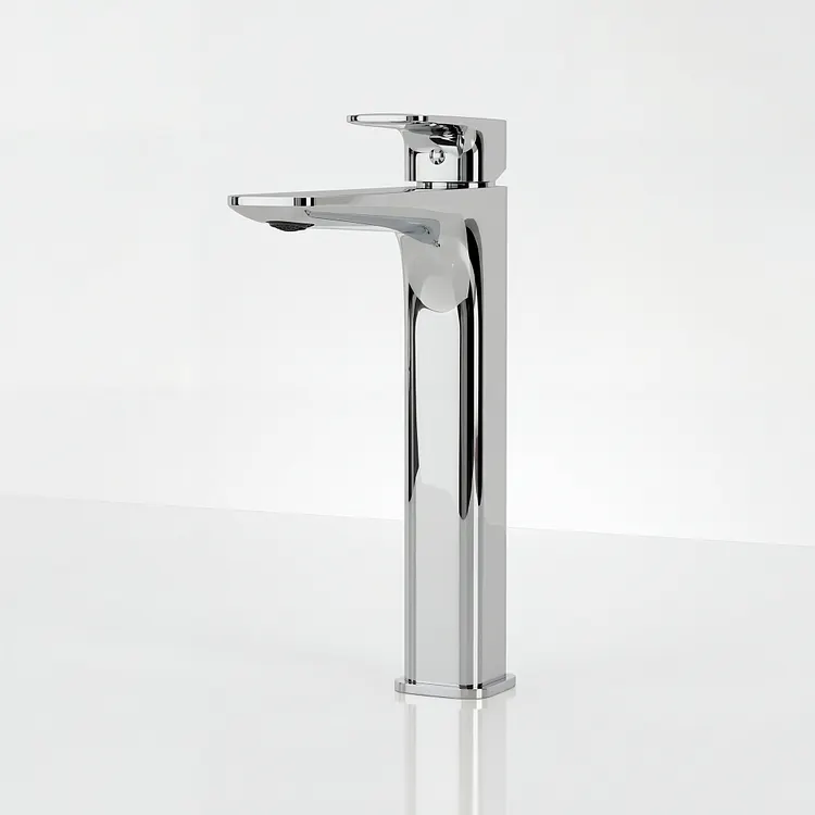 EVERSTEIN Tall Single Handle Vessel Bathroom Faucet with Pop-Up Drain Polished Chrome