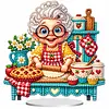 (Grandma)DIY Pearl Diamond Painting Acrylic Stand, Christmas Double-Sided Printed Tabletop Decoration, Special Shaped Diamond Art Craft Kit for Home Decor
