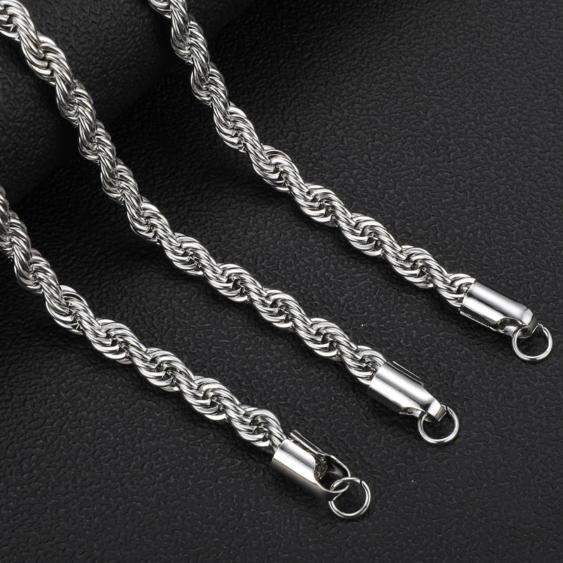 Minimalist Twist Stainless Steel Plating Men’S Necklace