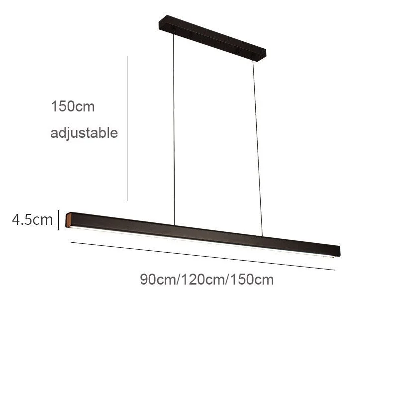 Nordic Fish Line Long Wood LED Pendant Lamp Bar Restaurant LED Office Lamp Study Art Pendant Lights Lighting Hanging Lamp Lustre