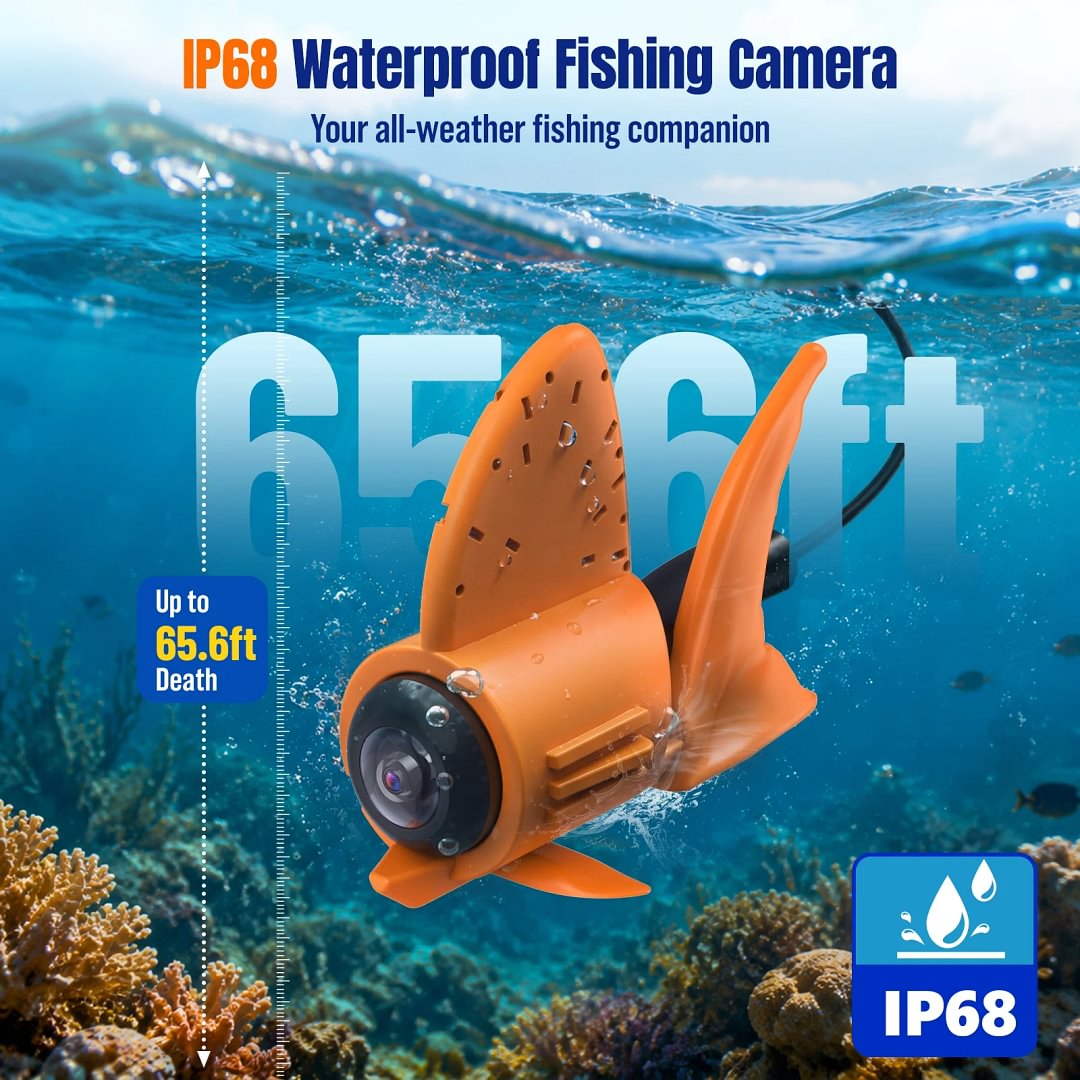 BEBANG Underwater Fishing Camera, 4.3" LCD Monitor, 65ft Cable, 8 IR Night Vision Lights, 220&deg; Wide Angle Lens, 5000mAh Battery, for Ice Lake Boat & Kayak Fishing