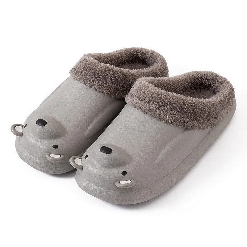 Winter Shoes For Woman Men's Slippers Plush Warm Fur Slippers Clogs Lovers Home Slippers Shoes For Female Mules Women's 2021