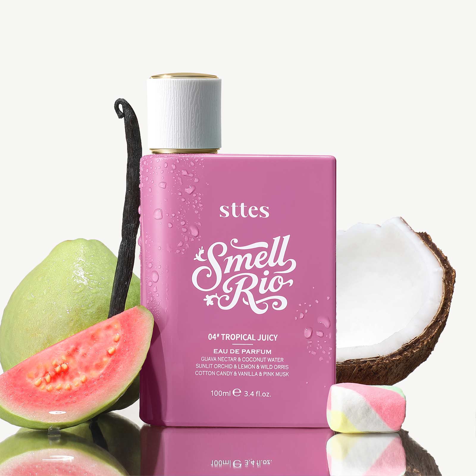 New Sttes Perfume 04# (Original 408 Tropical Juicy) – Eau de Parfum for Women – Richer Scent, Longer Lasting – Guava Nectar, Vanilla, Cotton Candy – Perfumes & Fragrances (100ml / 3.4 fl oz)