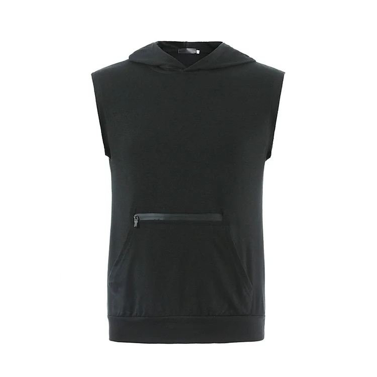 ZIPPER POCKET HOODID TANK TOP