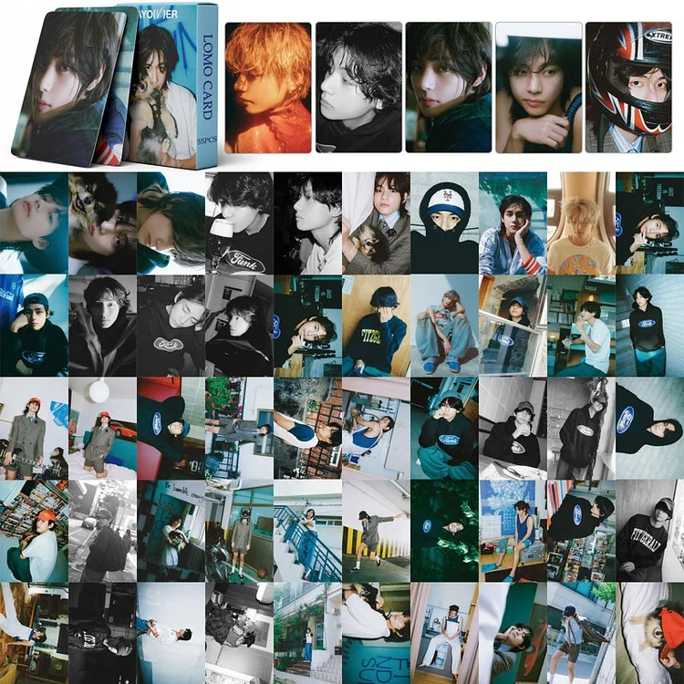 BTS MERCH SHOP, 55 Pcs V Layover Album Holographic Postcards Series