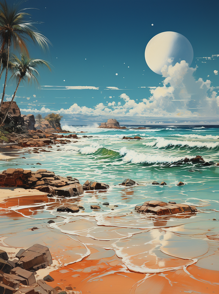 Beach Sunset 40*50CM (Canvas) Diamond Painting gbfke