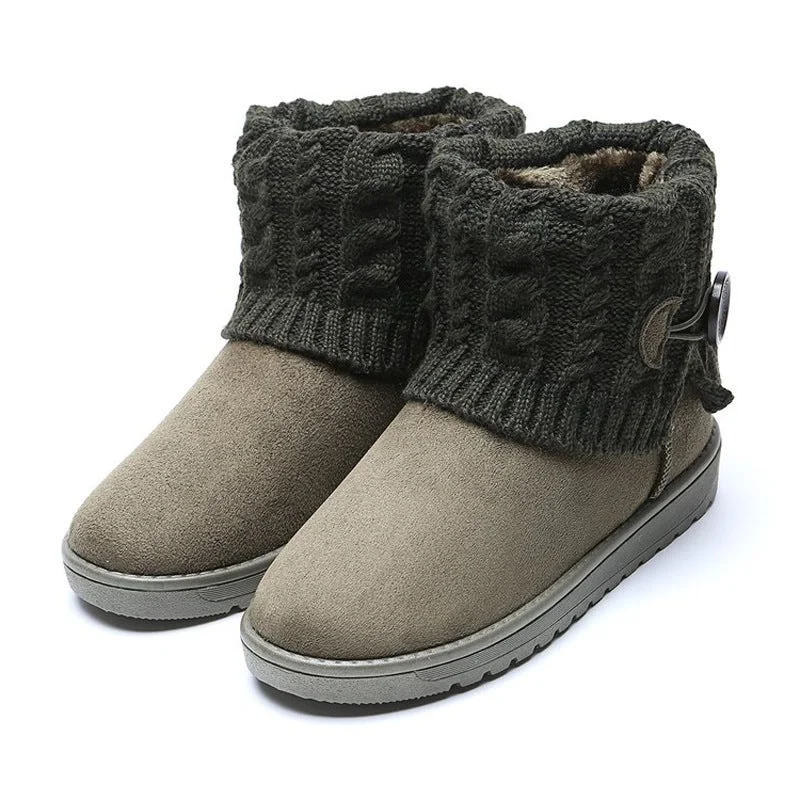 Women's Knitted Short Boots Warm Snow Boots