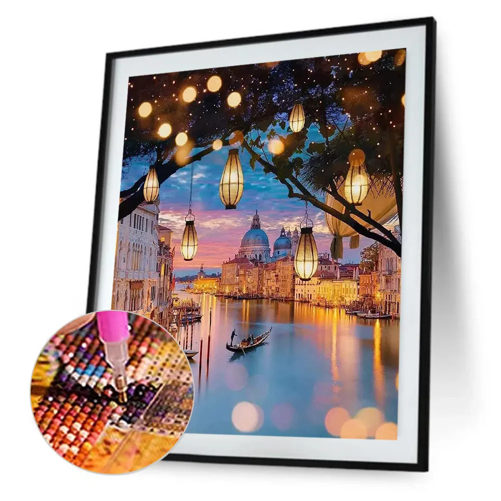 Diamond Painting - Full Round Drill - Town River(30*40cm)