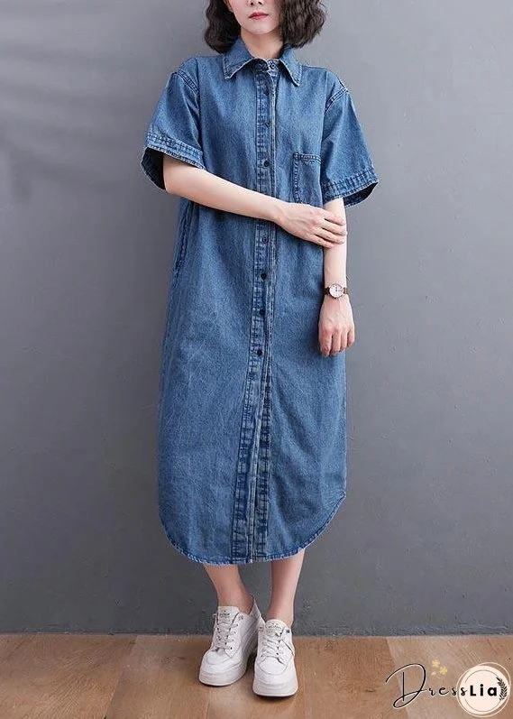 Short Sleeve Denim Shirt Skirt For Women Summer