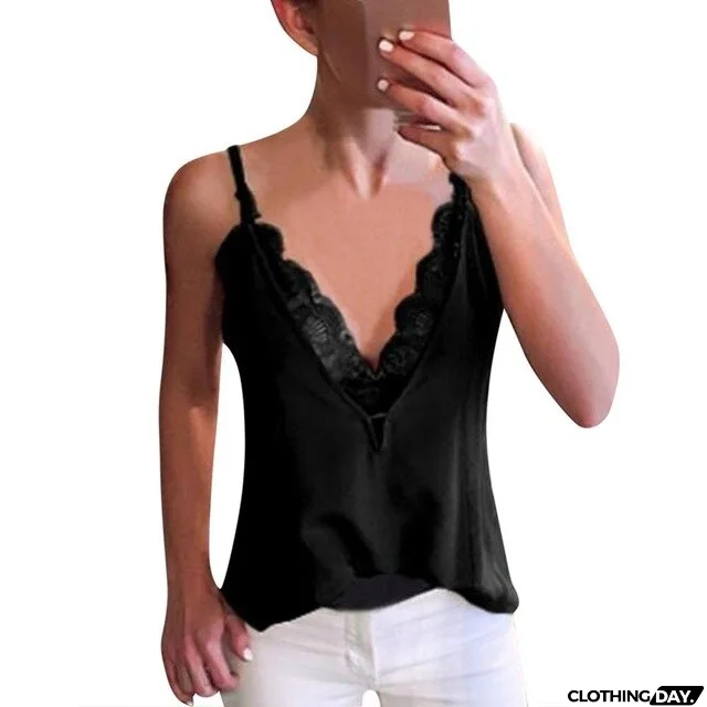 Lace Patchwork Strappy Sleeveless Camis Vest