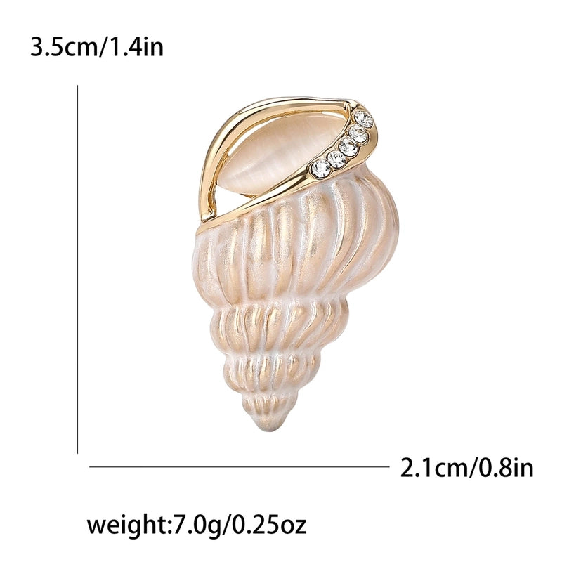 Vacation Marine Style Pin Conch Alloy Enamel Women’s Brooches