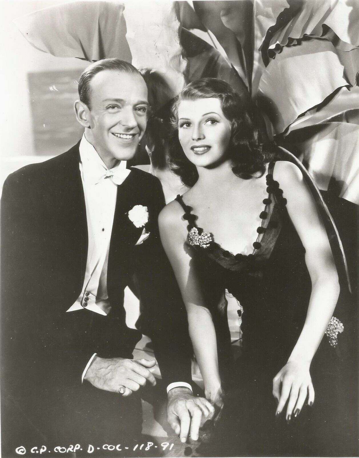 FRED ASTAIRE & RITA HAYWORTH-8X10 GLOSSY Photo Poster painting OF THEM TOGETHER-ALL SMILES