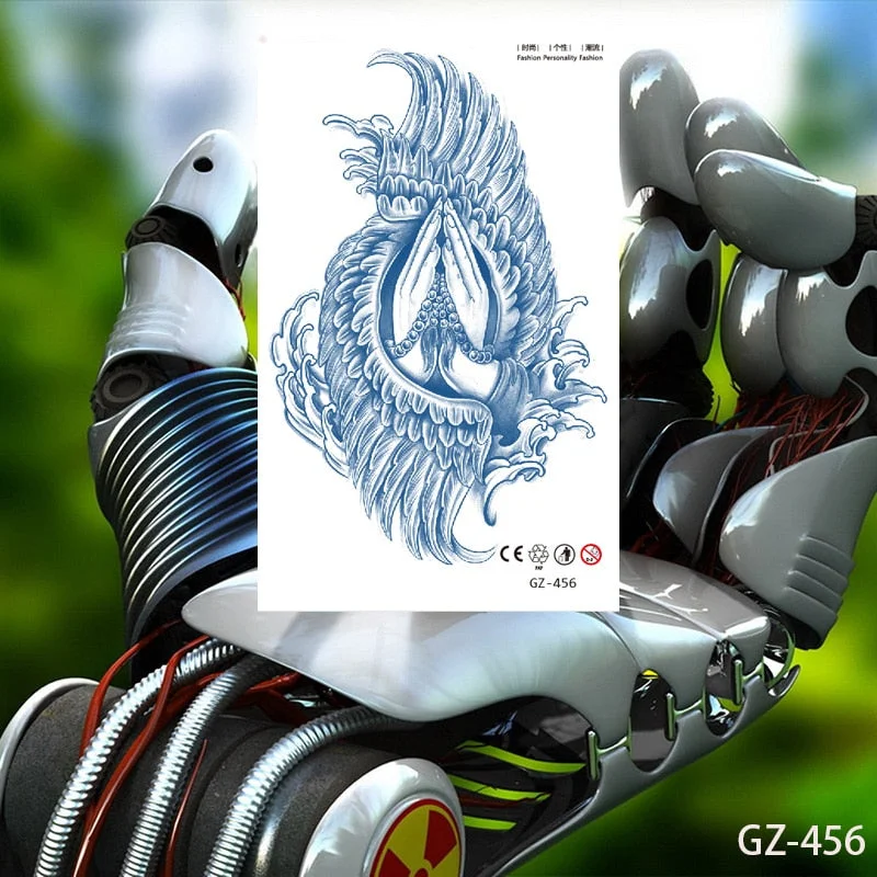 Temporary Waterproof Tattoos Stickers Christian Buddhism Taoism Pray Juice Ink Lasting Men Women Chest Body Arm Fake Tatoo DIY