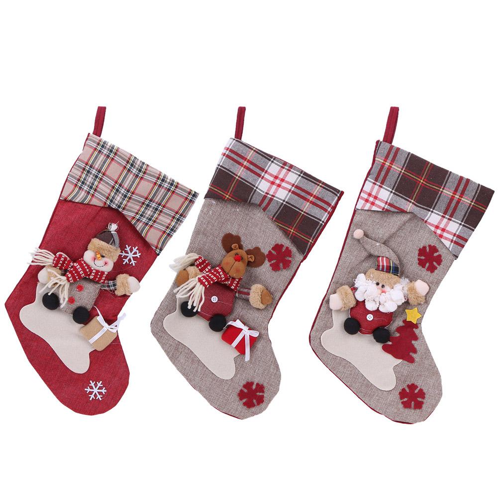 

Christmas Supply Decor Big Size Stereo Santa Claus Gift Candy Bag Stocking, Elk., 501 Original