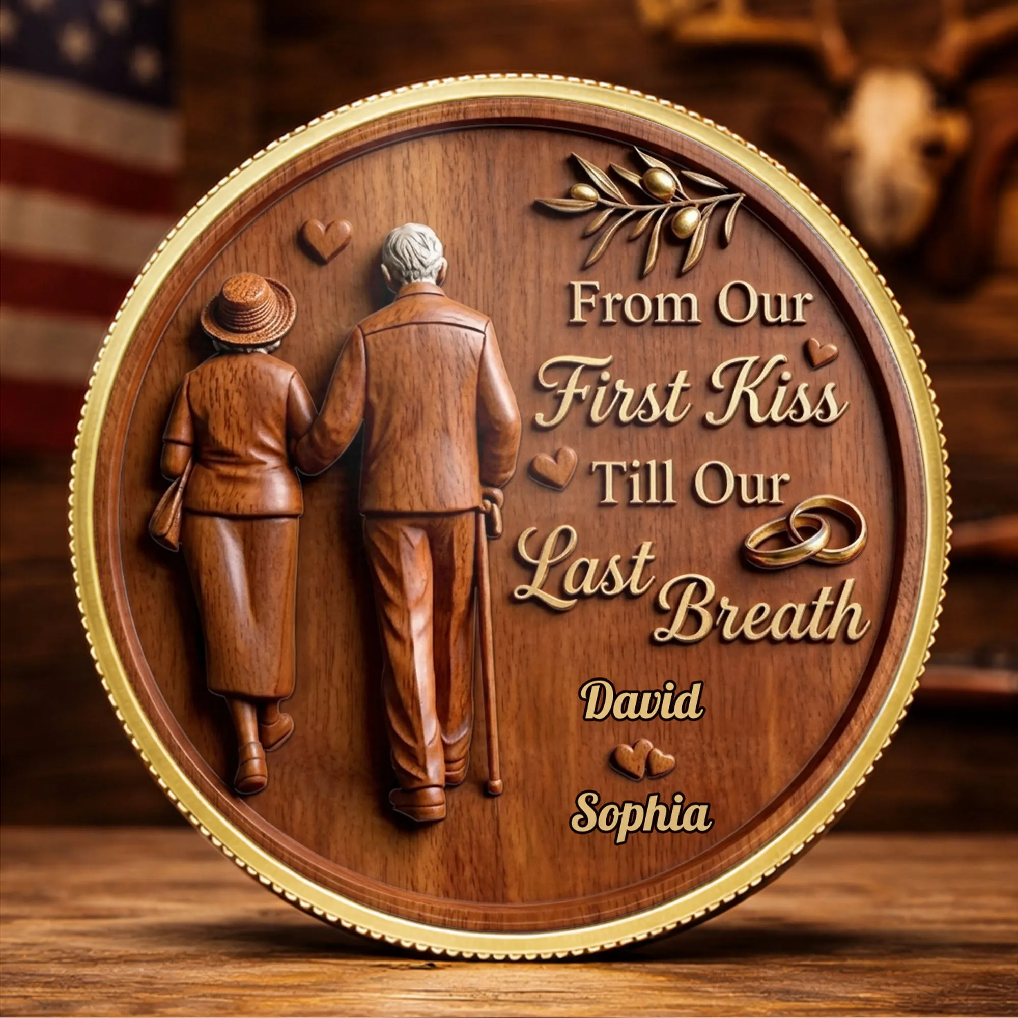 From Our First Kiss Till Our Last Breath Elderly Couple With Rings - Custom Commemorative Coin - CPL1461_KCOIN