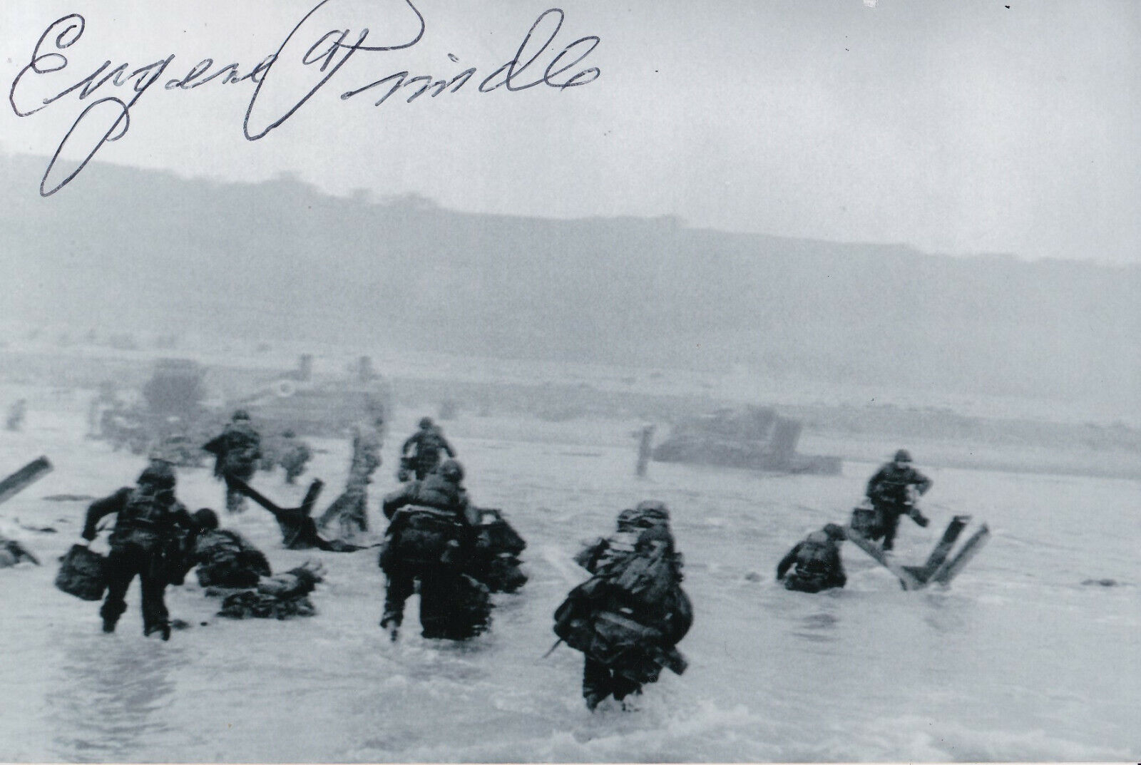 Quartermaster Eugene Prindle Signed 4x6 Photo Poster painting D-Day Omaha Beach Normandy WWII