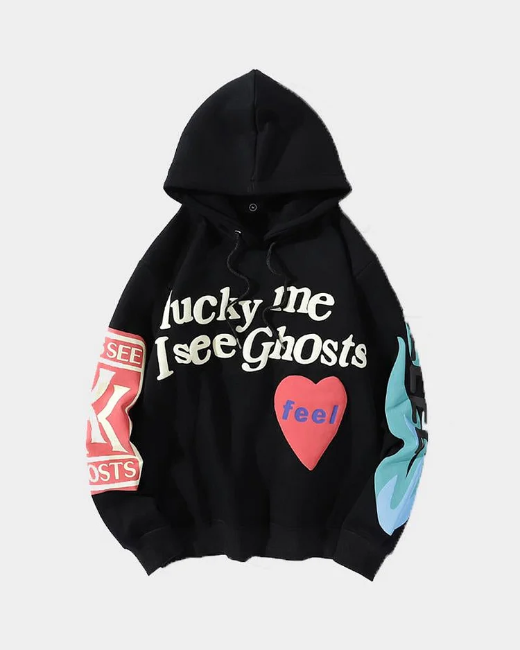 Lucky Me I See Ghosts Plush Hoodie