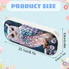 (US Local)Owl Pattern DIY Diamond Pencil Case Pens Brushes Accessories Travel Pencil Box