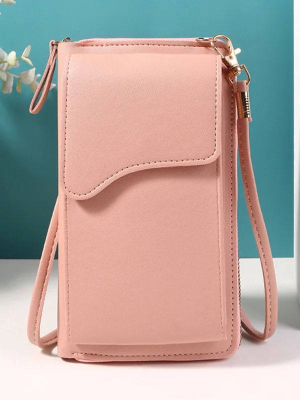 Simple Solid Color PU Sling Bag Shoulder Bag