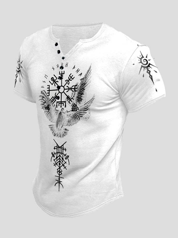 Viking Odin Raven Rune Men's Totem Short Sleeve / Rvogue / Rvogue