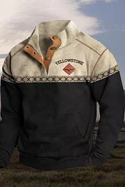 🎅NEW YEAR SALE 70% OFF🎁Western Style Contrast Lettering Print Sweatshirt