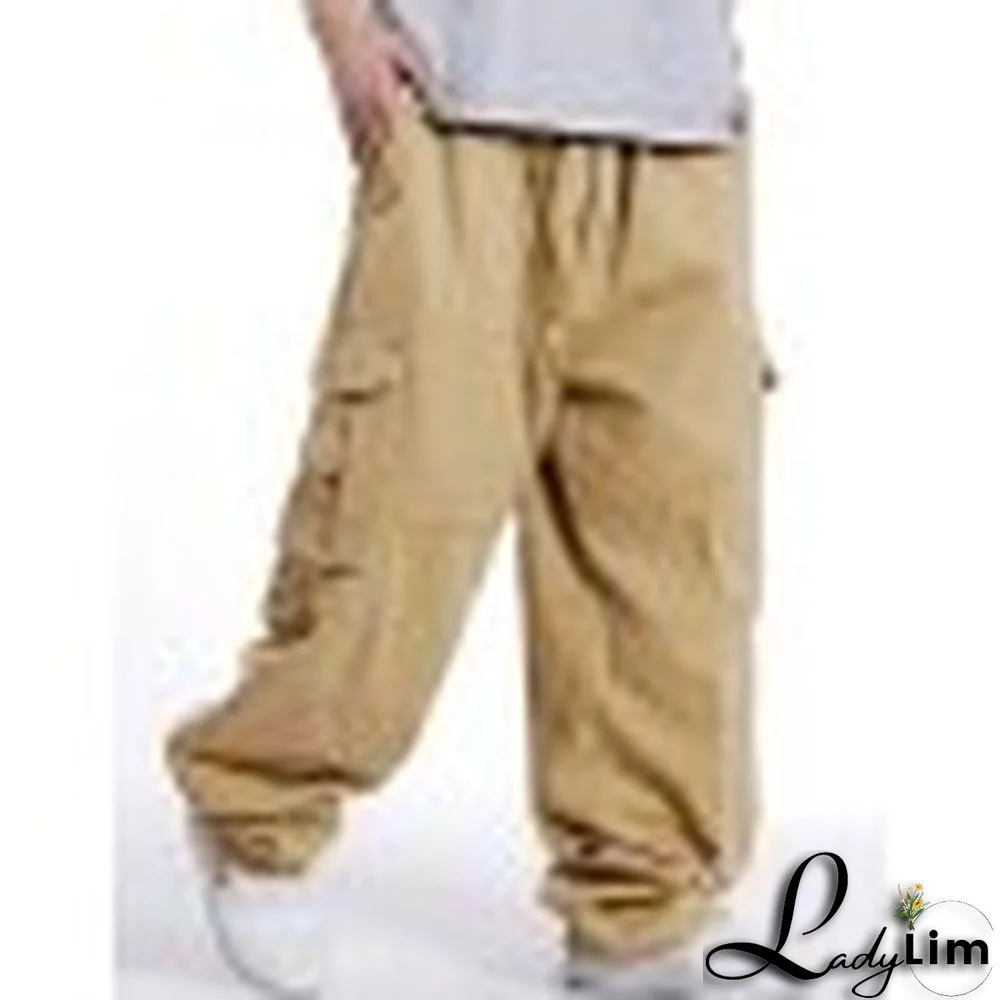 Men's Buckle Belt Loose Cago Pants