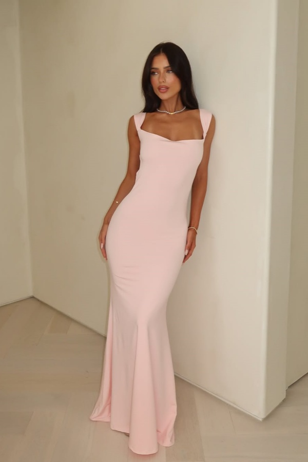 Oknass Stunning Straps Sleeveless Long Mermaid Prom Dress With Pleated