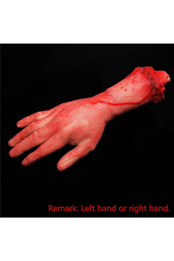 Practical Joke Artificial Bloody Cut Hand For Halloween Decor Red-elleschic