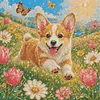 Diamond Painting -5D Full Round Drill Pembroke Welsh Corgi Puppy(40x40cm)