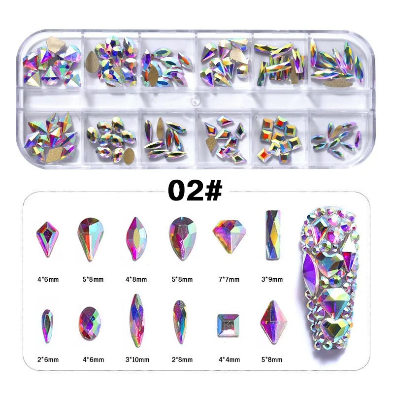 12pcs Nail Art Charm 3D Alloy Gold Constellation Letters Shape Crystal Rhinestone Press On Tips Decoration-Nail Inspo