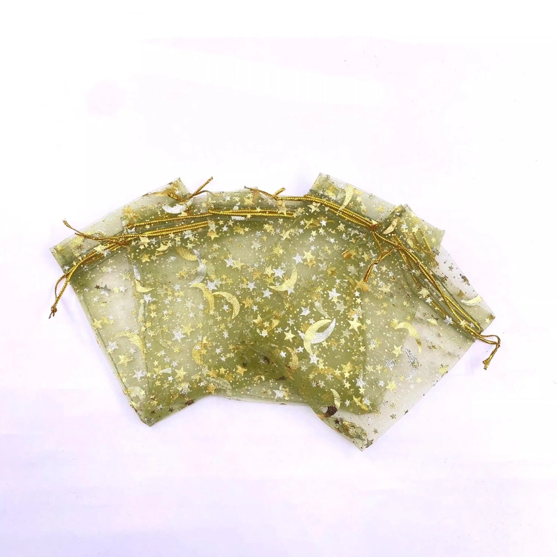 50 Pieces Star Moon Beam Gift Bag Ornament Candy Bronzing Gauze Bag