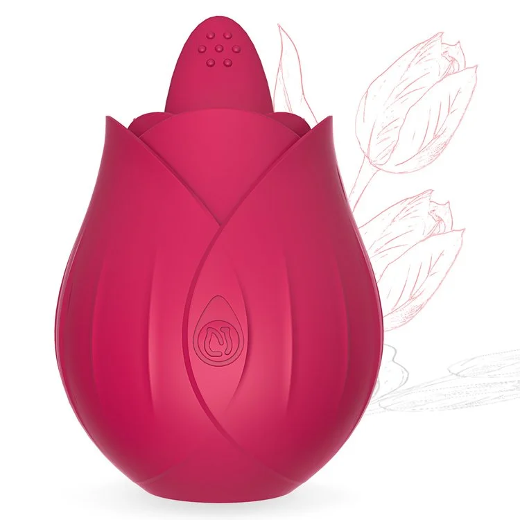 Wholesale Rose Clitoral Vibrator With A Tongue For Women