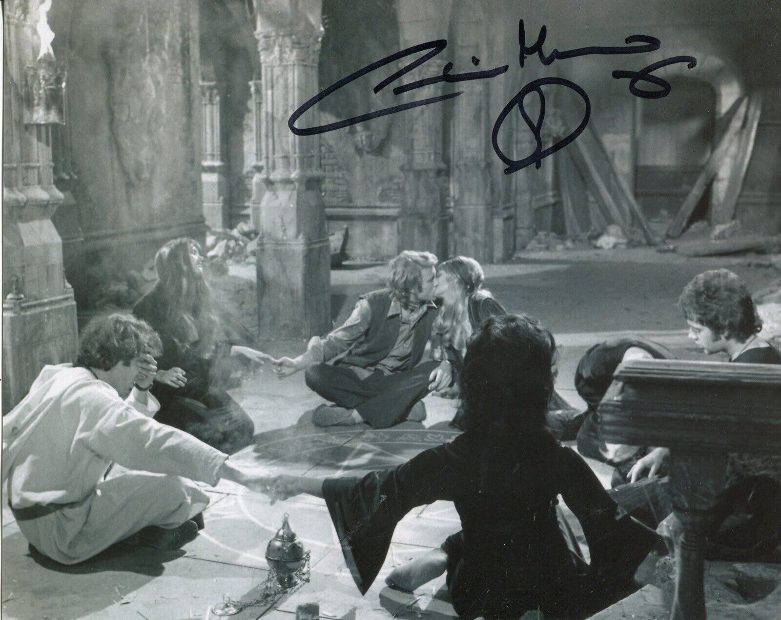 Caroline Munro signed DRACULA AD 1972 horror movie scene Photo Poster painting - UACC DEALER