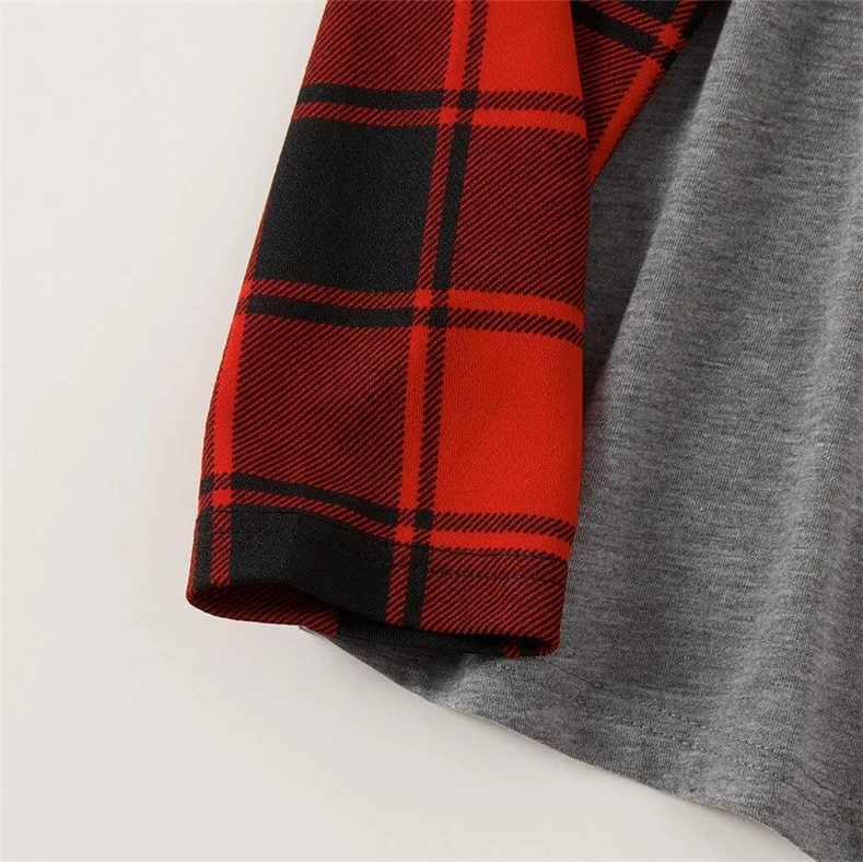 Candy Bar Merry Christmas Grey&Red Plaid Family Matching Pajamas
