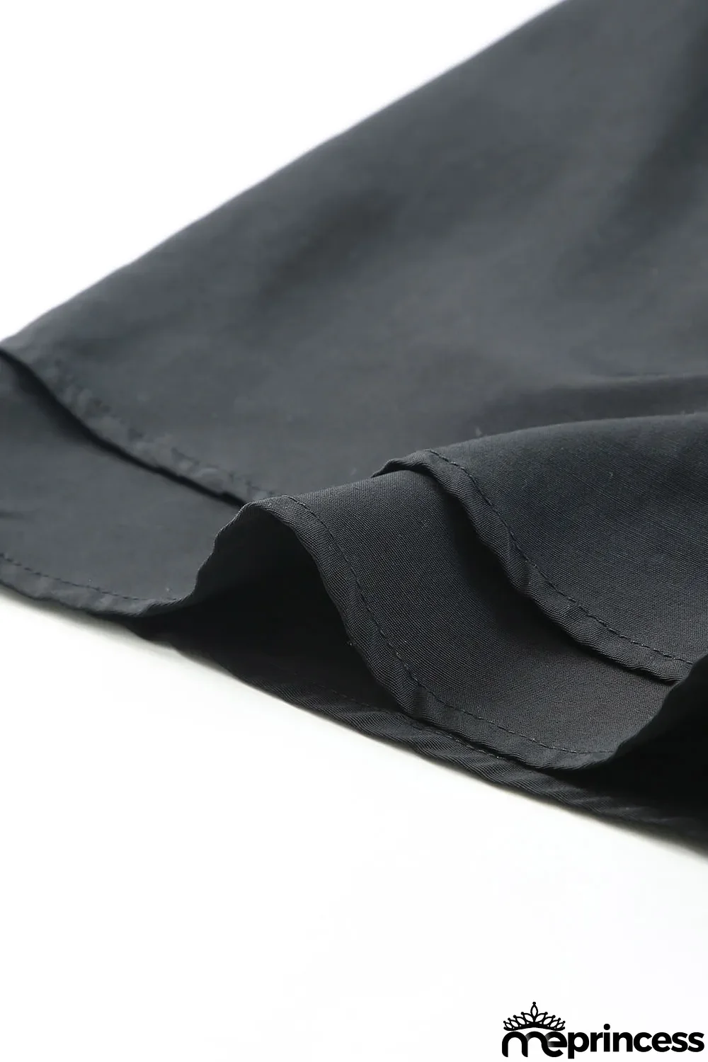 Black Ruffle Sleeves Solid Romper