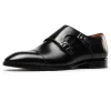 Handmade  Mens Monk Strap Leather Dress Shoes Wedding